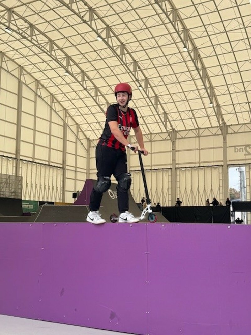 Other image for Scooter champ Charley feeling on top of the world
